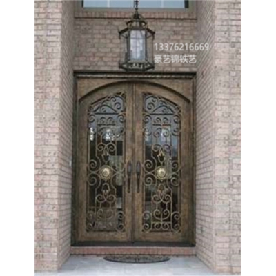 Wrought iron entrance doors