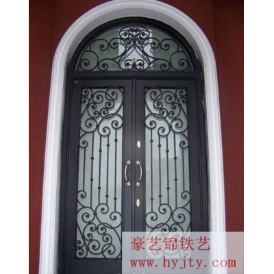 Wrought iron entrance doors