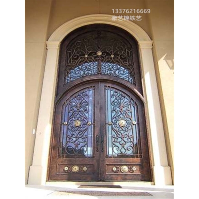 Wrought iron entrance doors