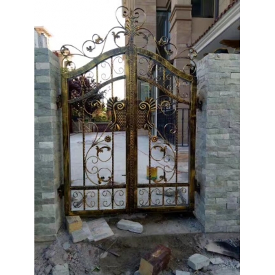 Small wrought iron courtyard gates