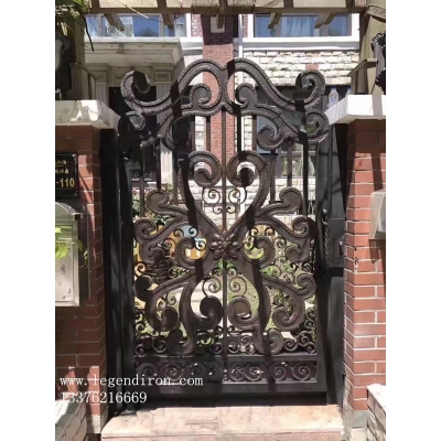 Small wrought iron courtyard gates