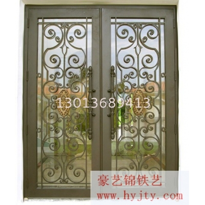 Wrought iron entrance doors